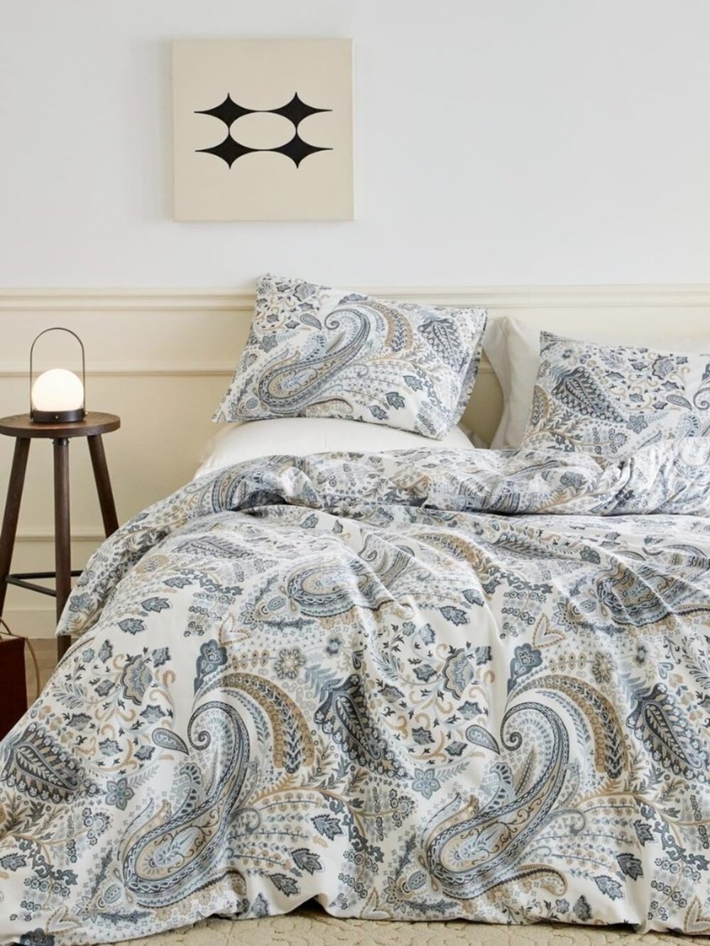 Flower Paisley Duvet Cover Queen 100% Cotton 3 Pcs Set 1 Vintage Boho Floral